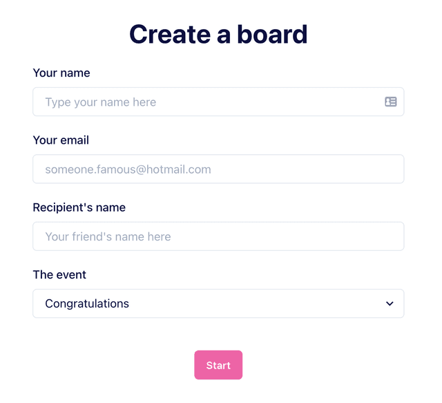 example creating a gleeboard